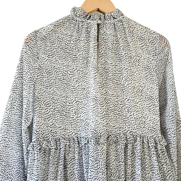 Ted Baker London Phenia Subtle Long Sleeve Ruffled Tiered Boho Casual Mini Dress - Picture 9 of 16